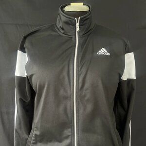 Adidas Track Jacket Youth XL Black Full Zip Long Sleeve with Pockets